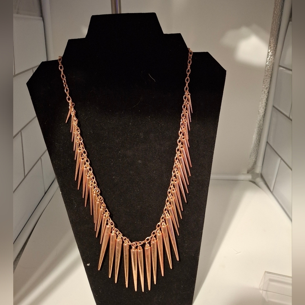 Copper Spike Statement Necklace